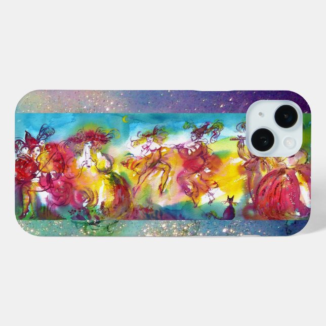 Funda De Case-Mate Para iPhone NOCHE DE CARNAVAL / Mascarada veneciana, música de (Reverso (Horizontal))