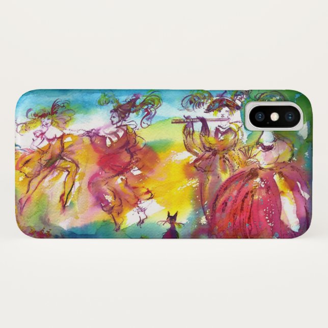 Funda De Case-Mate Para iPhone NOCHE DE CARNAVAL / Mascarada veneciana, música de (Reverso (horizontal))