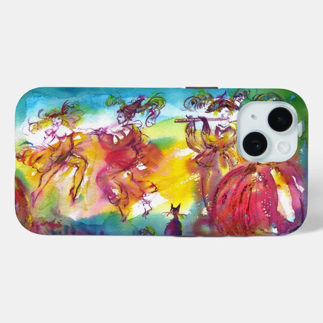 Funda De Case-Mate Para iPhone NOCHE DE CARNAVAL / Mascarada veneciana, música de (Reverso (Horizontal))