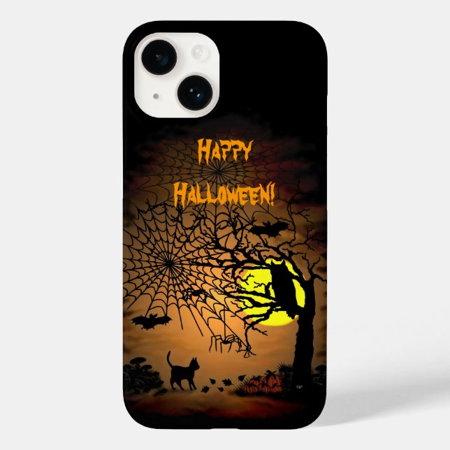 Funda De Case-Mate Para iPhone Noche de Halloween, ¡Feliz Halloween! (Reverso )