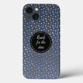 Funda Para iPhone 13 Noche de la luna de oro y el cielo estrellado