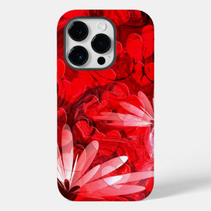 Funda Para iPhone 14 Pro De Case-Mate 'Noche De Verano Caliente', Floral Abstracta Roja 