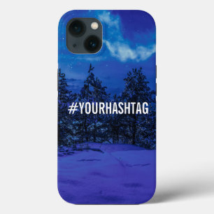 Funda Para iPhone 13 Noche estrellada con luna llena en el bosque