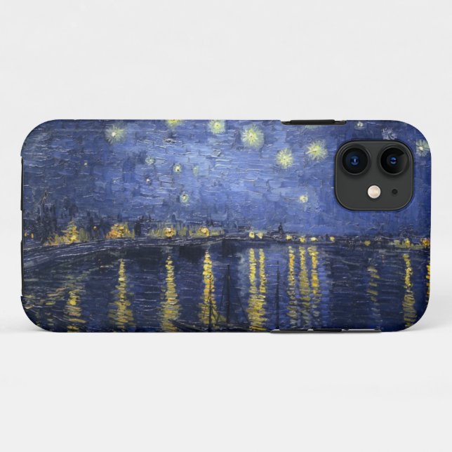 Funda De Case-Mate Para iPhone Noche estrellada sobre el Ródano (Reverso (horizontal))