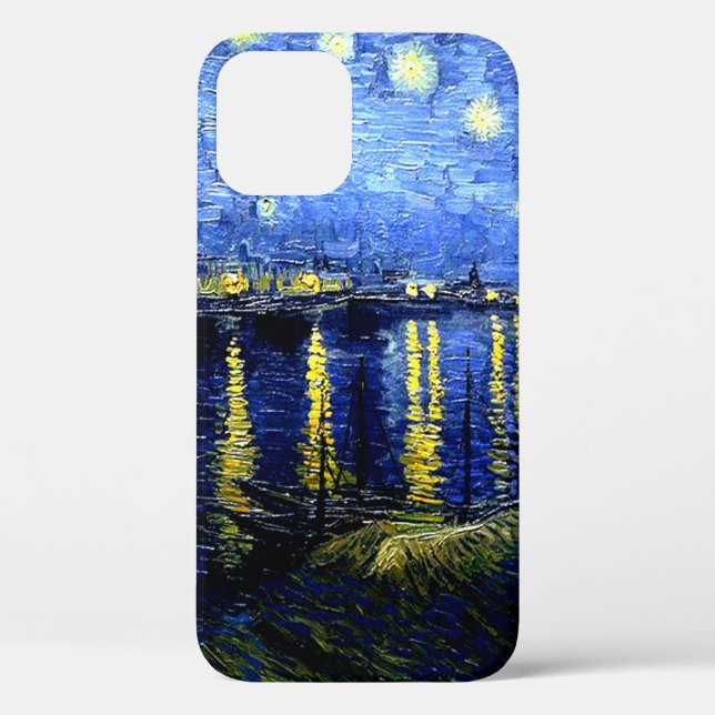 Funda De Case-Mate Para iPhone Noche estrellada sobre el Ródano por van Gogh (Reverso )