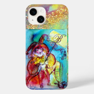 FUNDA PARA iPhone 14 DE Case-Mate NOCHE MASQUERADE / JESTER MONOGRAM AMARILLO ROJO
