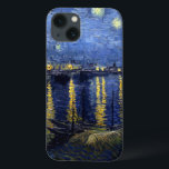 Funda Para iPhone 13 Noche Van Gogh Starry Sobre Rhone<br><div class="desc">Paisaje de Vincent Van Gogh y la serie de pintura del paisaje marino - Noche azul estrellada sobre el Ródano</div>