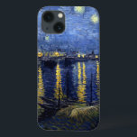 Funda Para iPhone 13 Noche Van Gogh Starry Sobre Rhone<br><div class="desc">Paisaje de Vincent Van Gogh y la serie de pintura del paisaje marino - Noche azul estrellada sobre el Ródano</div>