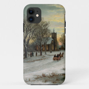 Funda Para iPhone 11 Noche veja navideña vintage