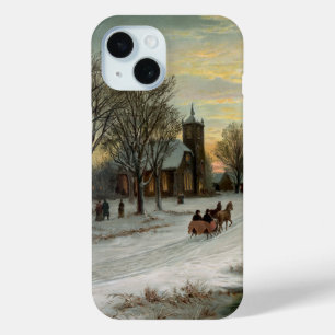 Funda Para iPhone 15 Noche veja navideña vintage