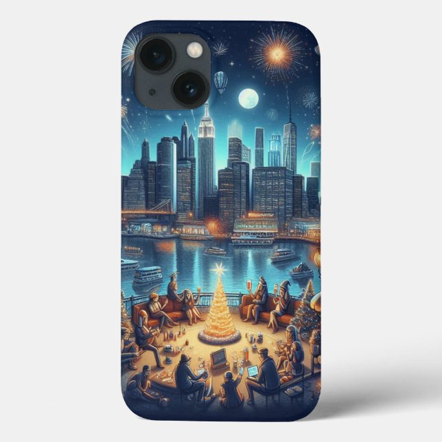 Funda De Case-Mate Para iPhone Nochevieja en Nueva York (Reverso)