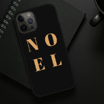 Funda Para iPhone 14 De Case-Mate Noel Black and Gold | Trendy Stylish Christmas<br><div class="desc">Simple,  stylish & bold "Noel" quote art holiday iphone case in elegant gold on a luxe black background in modern minimalist typographic style. The greeting can be easily personalised for a unique and personal holiday design which stands out from the crowd!</div>