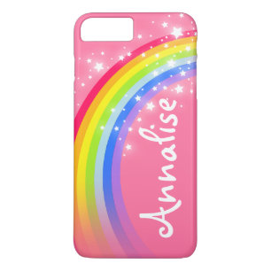 Funda Para iPhone 8 Plus/7 Plus Nombrado 8 letras arco iris caso iphone rosa rojo