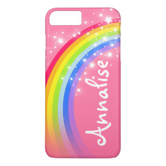 Funda Para iPhone 8 Plus/7 Plus Nombrado 8 letras arco iris caso iphone rosa rojo