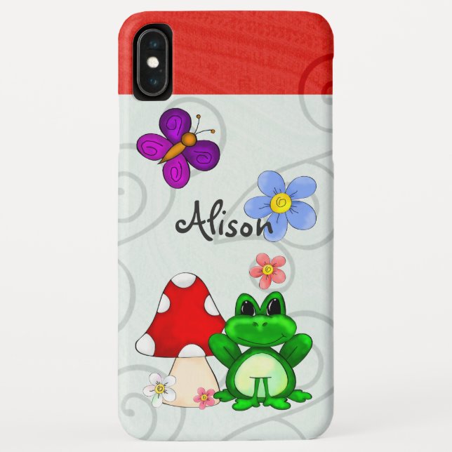 Funda De Case-Mate Para iPhone NOMBRADO Rana Feliz En Primavera (Reverso)