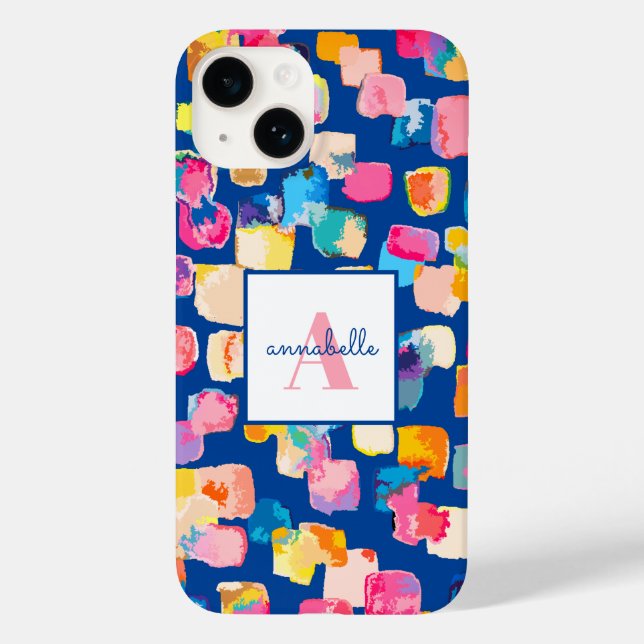 Funda De Case-Mate Para iPhone Nombre abstracto luminoso monogramado (Reverso )