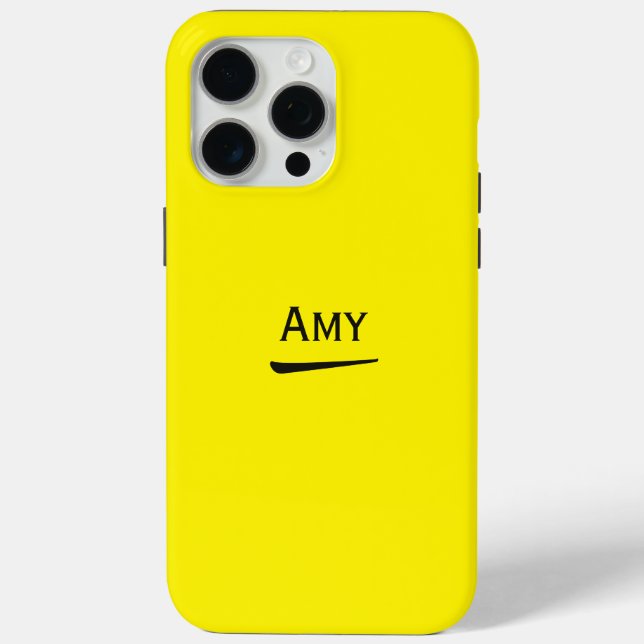 Funda De Case-Mate Para iPhone Nombre Amarillo brillante personalizado (Reverso )