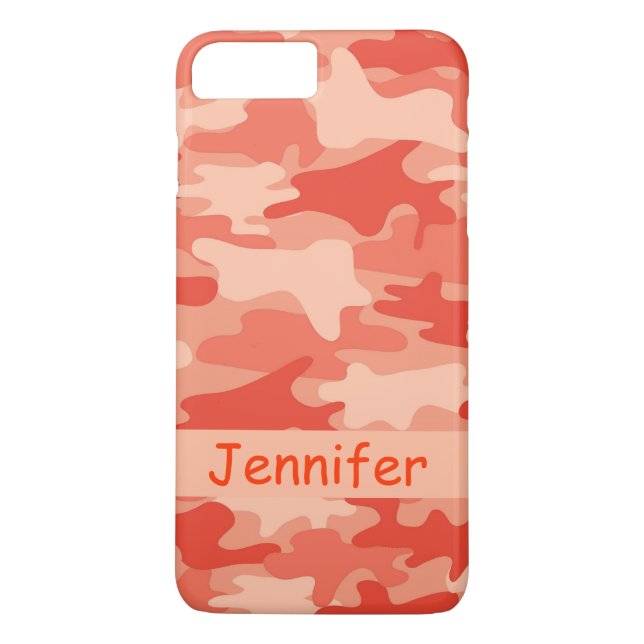 Funda De Case-Mate Para iPhone Nombre anaranjado del camuflaje de Camo (Reverso)