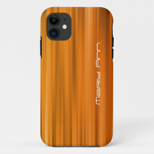 Funda Para iPhone 11 Nombre anaranjado elegante del personalizado de la