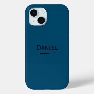 Funda Para iPhone 15 Nombre Azul oceánico personalizado