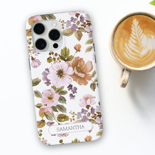 Funda Para iPhone 15 Pro Max Nombre Botánico de Flor de Chic Floral Personaliza