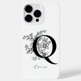 Funda Para iPhone 14 Pro Max De Case-Mate Nombre con monograma de letra botánica Q 