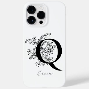 Funda Para iPhone 14 Pro Max De Case-Mate Nombre con monograma de letra botánica Q 