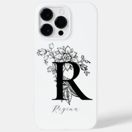Funda Para iPhone 14 Pro Max De Case-Mate Nombre con monograma de letra R botánica  