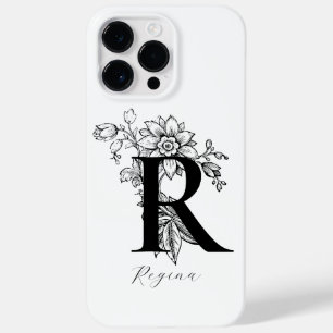 Funda Para iPhone 14 Pro Max De Case-Mate Nombre con monograma de letra R botánica  