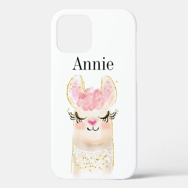 Funda De Case-Mate Para iPhone Nombre de acuarela rosa de llamada (Reverso )
