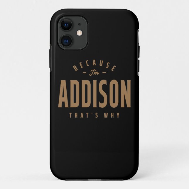 Funda De Case-Mate Para iPhone Nombre de Addison Nombre de Cumpleaños Personaliza (Reverso)