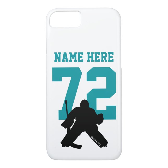 Funda De Case-Mate Para iPhone Nombre de arquero de hockey personalizado número d (Reverso)