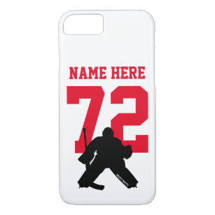 Funda Para iPhone 8/7 Nombre de arquero de hockey personalizado número r