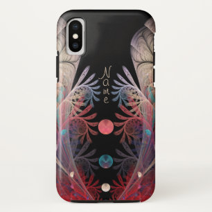 Funda Para iPhone X Nombre de arte fractal de fantasía moderna abstrac