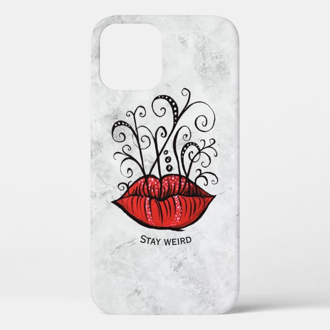 Funda De Case-Mate Para iPhone Nombre de artista de maquillaje de labios rojos (Reverso )