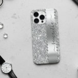 Funda Para iPhone 12 Pro Nombre de Caligrafía con Brillo Faux Diamante Plat<br><div class="desc">Cualquier brillo o diamantes en el diseño son fotos y simulados.</div>