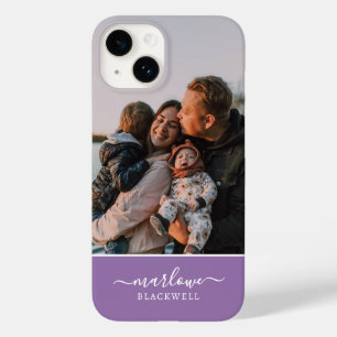 Funda Para iPhone 14 De Case-Mate Nombre de caligrafía púrpura personalizado Photo L