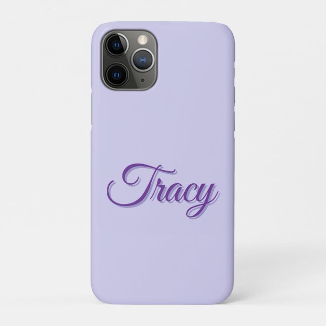 Funda De Case-Mate Para iPhone Nombre de chica Tracy en morado, (Reverso)