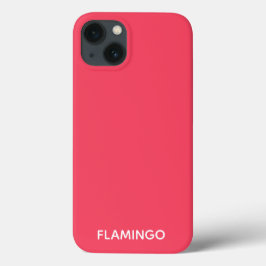 Funda Para iPhone 13 Nombre de color rosa Flamingo Funda-Mate iPhone es
