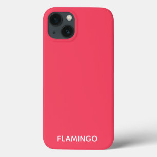 Funda Para iPhone 13 Nombre de color rosa Flamingo Funda-Mate iPhone es