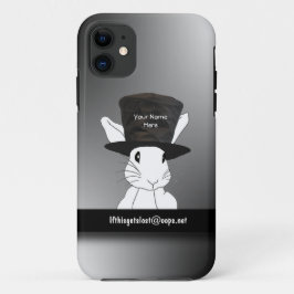 Funda Para iPhone 11 Nombre de conejo blanco Top Hat iPhone 5 Funda