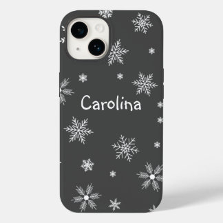 Funda Para iPhone 14 De Case-Mate nombre de copos de nieve blancos
