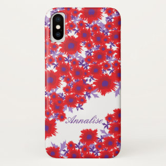 Funda Para iPhone X nombre de damasco botánico de adormidera