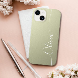 Funda Para iPhone 14 De Case-Mate Nombre de escritura de caligrafía elegante beige b