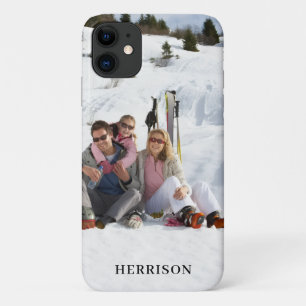 Funda Para iPhone 11 Nombre de familia de foto moderna simple hermoso l
