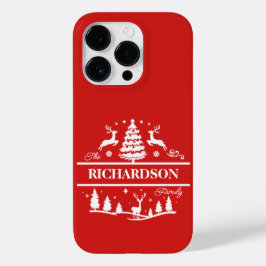 Funda Para iPhone 14 Pro De Case-Mate Nombre de familia personalizada de Navidades rojos