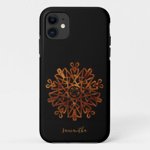 Funda Para iPhone 11 Nombre de Firma Personalizado Dorado Ornate