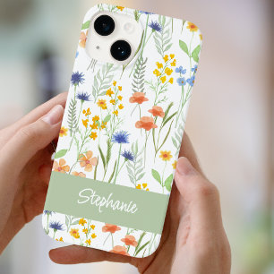 Funda Para iPhone 14 De Case-Mate Nombre de flor silvestre acuarela