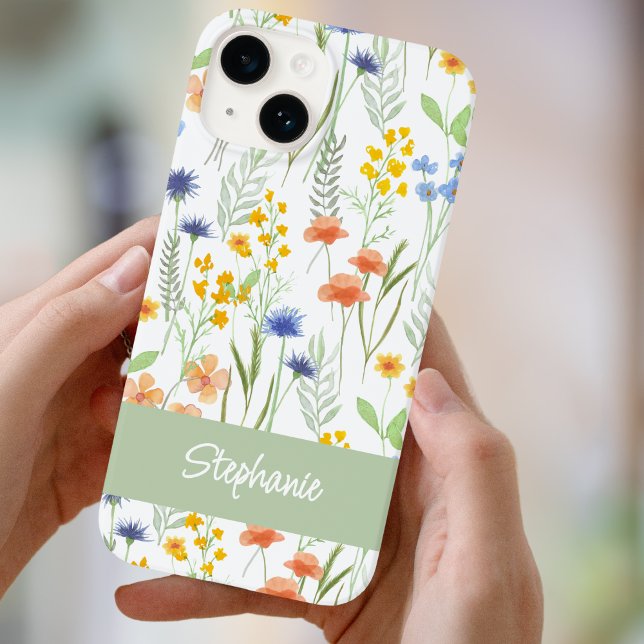 Funda De Case-Mate Para iPhone Nombre de flor silvestre acuarela (Subido por el creador)