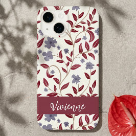 Funda Para iPhone 14 De Case-Mate Nombre de flor silvestre acuarela púrpura roja